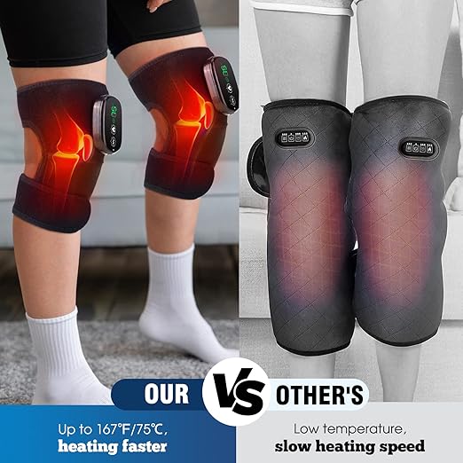 MOAJAZA Knee Massager with Heat and Vibration, Heating Pad for Knee Shoulder Elbow, Heated Knee Brace for Arthritis with Massage MOAJAZA