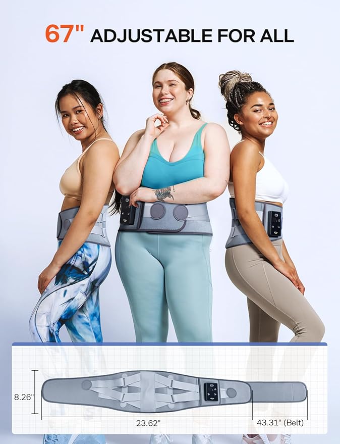 ALLJOY 67" Cordless Heating Pad for Back Pain Relief FSA Eligible HSA, Christmas Gifts for Women Men Mom Dad, Portable Lower Back Massager with 3 Heat 5 Vibration, Wireless Heating Pad for Cramps ALLJOY