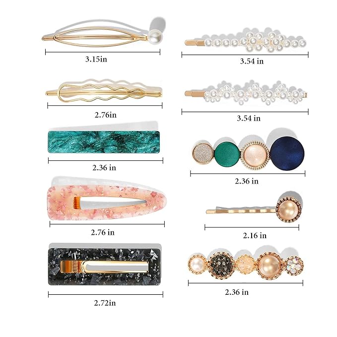 Mehayi 20 PCS Macaron Pearl Acrylic Resin Fashion Hair Clips Set, Cute Hair Barrettes Bobby Pins, Boho Fancy Hairpin Accessories Headwear Styling Tools, Gifts for Women Girls Decorative Wedding Mehayi