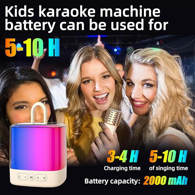Mini Karaoke MachineKids & Adults with 2 Wireless Mics, for 4-12 +Years Old Girl Boy, Led Portable Bluetooth Speaker, Karaoke PA System for Family Gatherings DRSYXCSAboutUsIntroduction