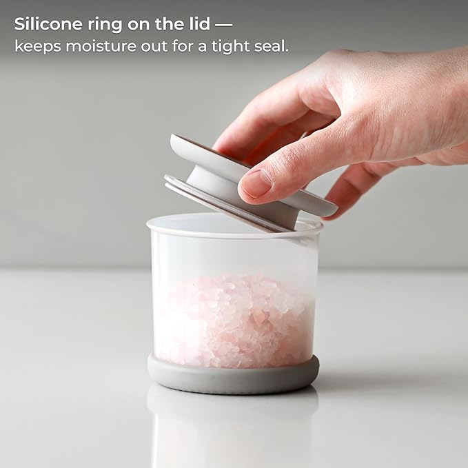 Under-Shelf Spice Rack with 3 Airtight Jars, Measuring Lids, Space-Saving Hanging Organizer for Salt, Sugar & Spices yuriya