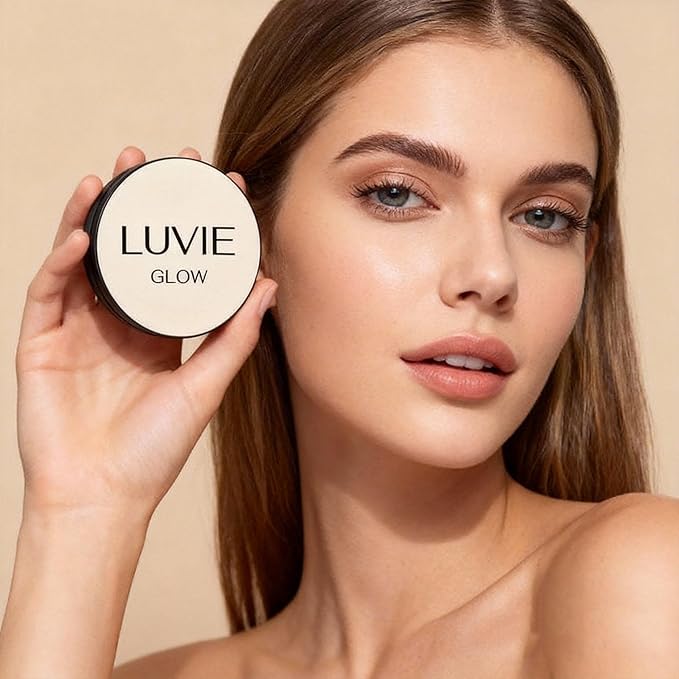 2026 Luvie Glow Foundation Cushion, Mushroom Head Air Cushion CC Cream,Long Lasting Matte Concealer for All Skin Types (WARM) Kick Boosters