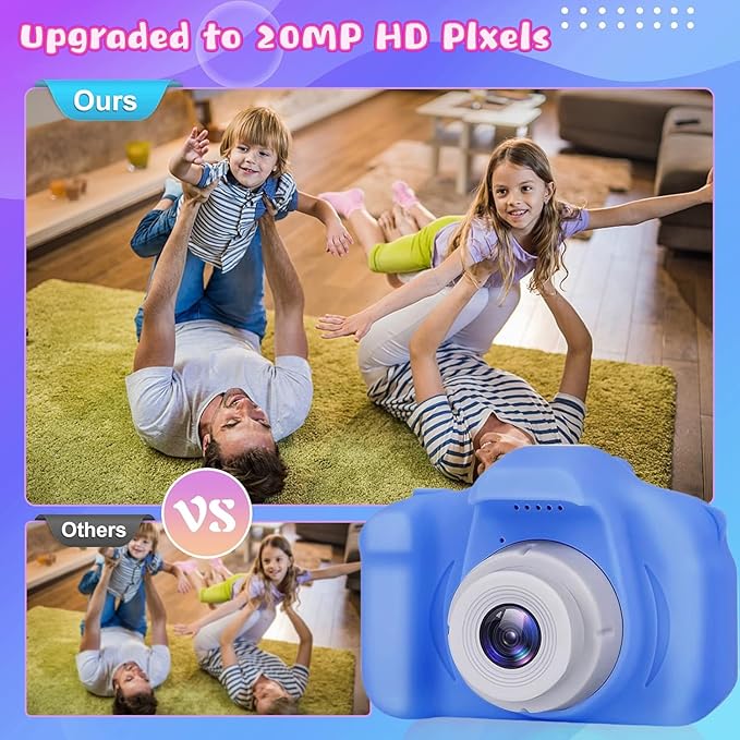 Kids Camera Toys Gifts Christmas Birthday Festival for Boys Age 3 4 5 6 7 8 9 10 Year Old Boy Toys HD Digital Video Toddler Camera with 32GB SD Card(Blue) Tyseoome
