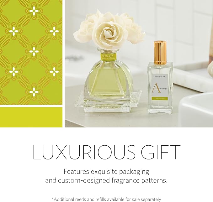 AGRARIA AirEssence Flower and Reed Diffuser Set, Handmade Sola Flower Botanical Home Fragrance Set, Scented Oil Reed Diffuser Gift for All Occasions AgrariaHome