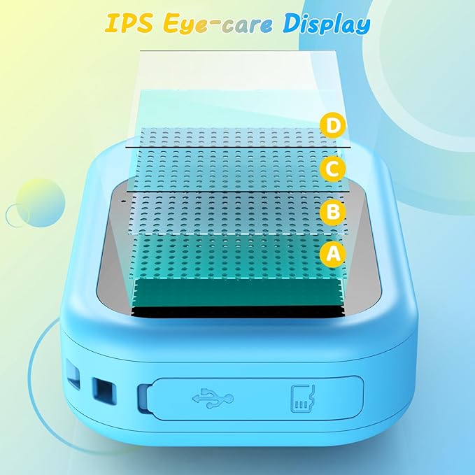 Kids Waterproof Camera, 1080P HD Underwater Digital Camera for Kids Aged 3-12, IP68 Swimming & Snorkeling Toy, ABS Plastic, 32GB Card, Birthday Gift for Children Boys Girls, Blue Kick Boosters