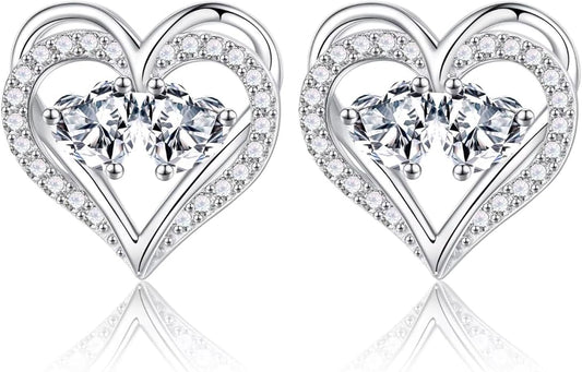 Iefil Christmas Gifts for Women Wife - 925 Sterling Silver Birthstone Earrings, Anniversary Birthday Gifts for Women Wife Girlfriend Mom IEFIL