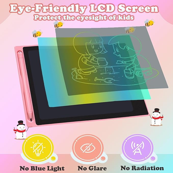 4 Pack LCD Writing Tablets for Kids, 8.5 Inch, Toddler Toys Colorful Doodle Board Birthday Gifts for Ages 3-8 Boys Girls Drawing Tablet for Learning and Education (Blue Pink Red Black) Yidedraw