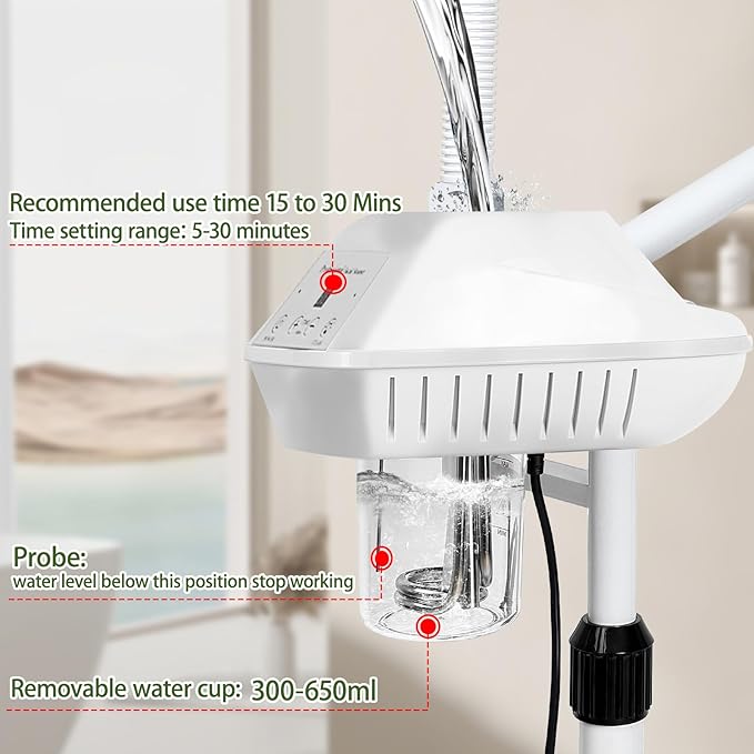 Professional Facial Steamer for Deep Hydration,2in1 Ozone Face Steamer with 5X Magnifying Lamp,Suitable for Home Use or Beauty Spa Deep Cleansing and Hydration SalonSe%C3%B1or