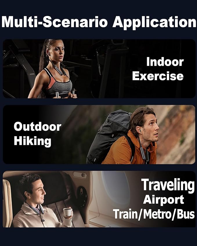 ZXQ Wireless Bluetooth Neckband Headphones 100 Hours Long Playtime,Around The Neck Bluetooth Earbuds with Microphone,Waterproof Sport Earphone,Over The Neck Headset with Storage Case ZXQ