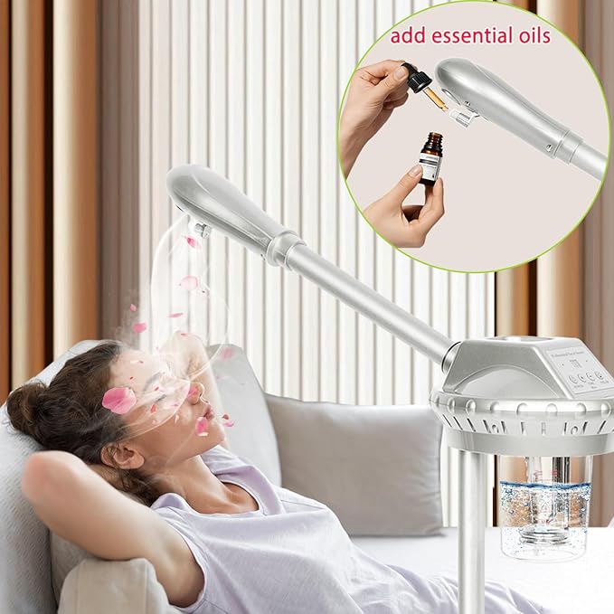 Professional Facial Steamer for Estheticians Face Steamr on Wheels with Hot Mist & Timer Function Suitable for Home Use or Beauty Spa Deep Cleansing and Hydration SalonSe%C3%B1or