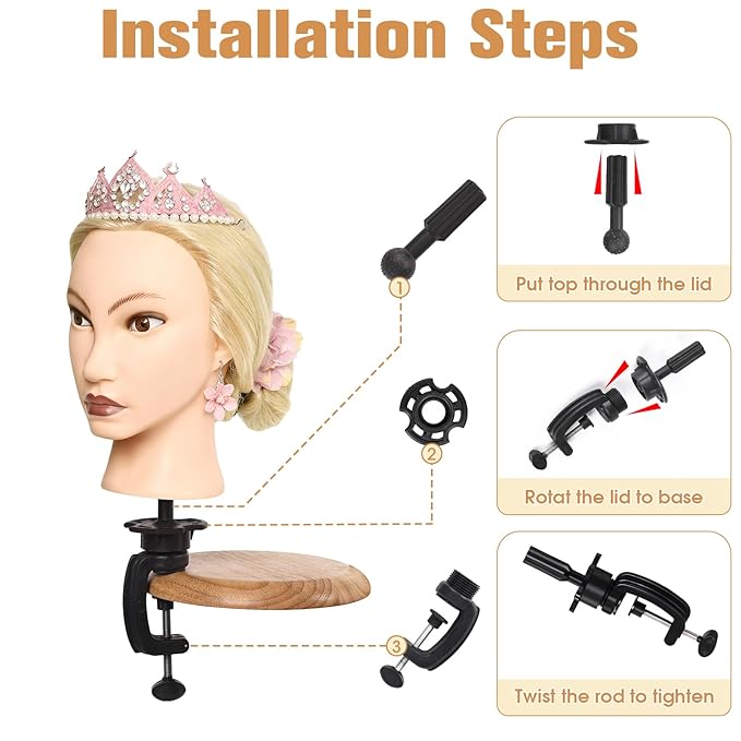 MYSWEETY Mannequin Head Human Hair, 26" Cosmetology Mannequin Head with 80% Human Hair, Doll Head for Hair Styling with Clamp Holder and Tools (White) MYSWEETY