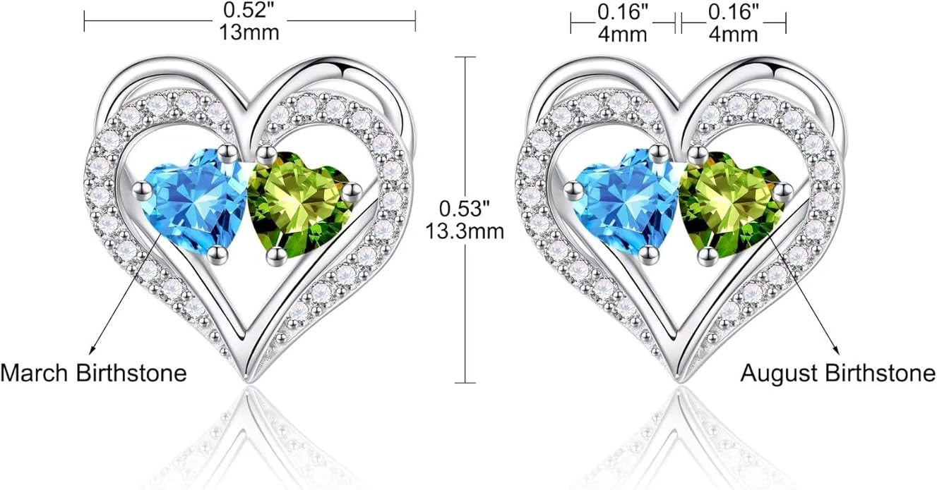 Iefil Christmas Gifts for Women Wife - 925 Sterling Silver Birthstone Earrings, Anniversary Birthday Gifts for Women Wife Girlfriend Mom IEFIL