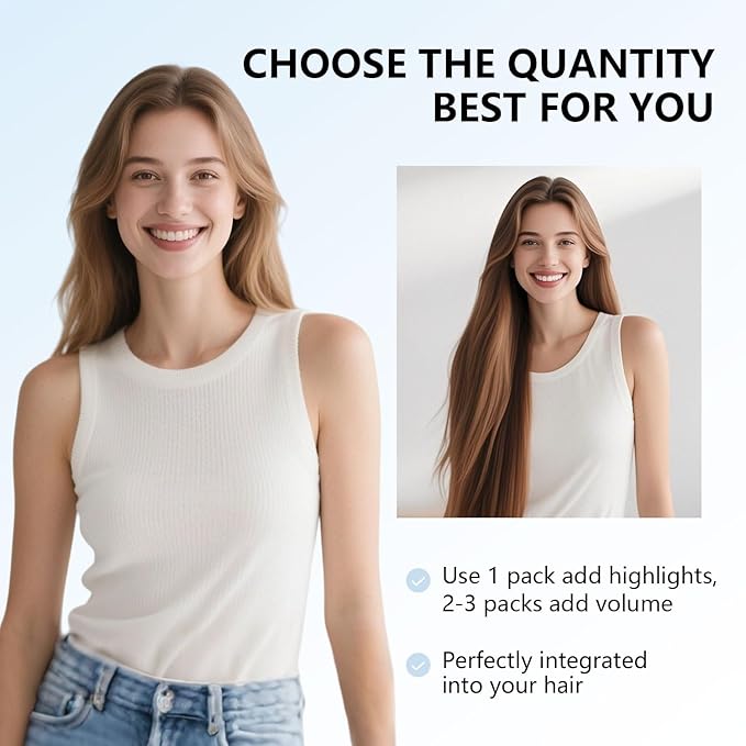 COOKAYU Clip in Hair Extensions Real Human Hair, 4/27/4 Medium Brown to Caramel Blonde Balayage Real Human Hair, Remy Clip in Hair Extensions 18 inch 120g 7pcs COOKAYU