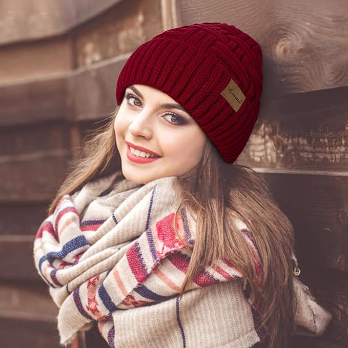 Loritta 3-Pieces Winter Hat Neck Warmer Touchscreen Gloves Set Knit Thick Scarf Beanie Hats Scarves Set Gifts for Women Loritta