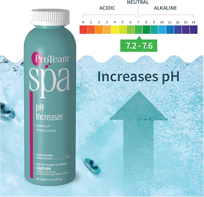 ProTeam Spa pH Increaser for Hot Tub - pH Up Hot Tub pH Increaser - with SplashWiz Hot Tub Chemicals Care Guide e-Book - Made in USA (1 lb) SplashWiz%E2%84%A2