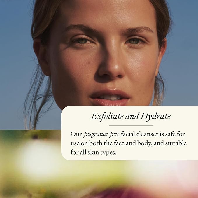 EQ Exfoliating Cleanser - EGCG + Quercetin - Gentle Face & Body Scrub - Cleanse & Exfoliate Skin - For Redness & Blemishes - With Squalene Oil & Ultra-Fine Walnut Shells -1.69 fl oz