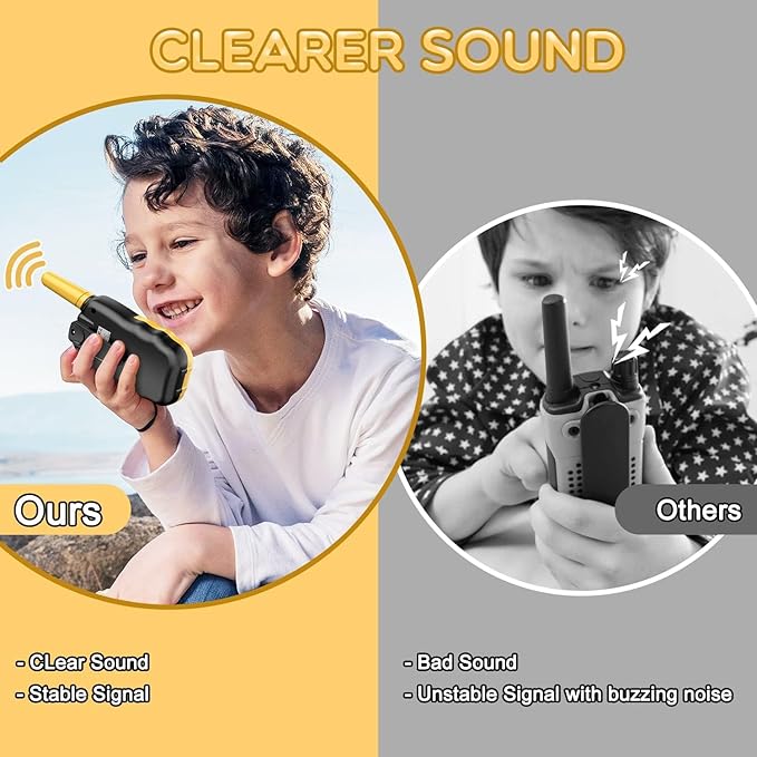 Selieve Toys for 4-14 Year Old Children's, Walkie Talkies for Kids 22 Channels 2 Way Radio Toy with Backlit LCD Flashlight, 3 Miles Range for Outside, Camping, Hiking (Yellow) Selieve