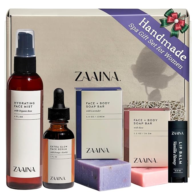 ZAAINA Spa Gifts for Women - Relaxation Spa Kit, Holiday Spa Gift Basket, Pampering At Home Natural Bath & Body Self Care Spa Package, Christmas Gifts for Mom Wife, Birthday Gifts for Women ZAAINA