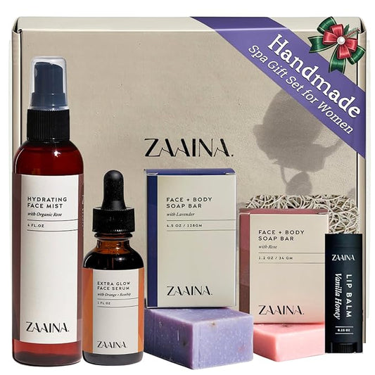 ZAAINA Spa Gifts for Women - Relaxation Spa Kit, Holiday Spa Gift Basket, Pampering At Home Natural Bath & Body Self Care Spa Package, Christmas Gifts for Mom Wife, Birthday Gifts for Women ZAAINA