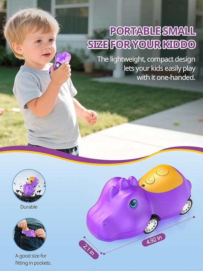 Dinosaur Walkie Talkies for Kids Rechargeable, Dino Toy Cars for Boys & Girls Ages 3-7, Crystal-Clear Audio, 48H Play, Fun Indoor & Backyard, Birthday Xmas Gifts for Toddler, 2 Pack Inspireyes