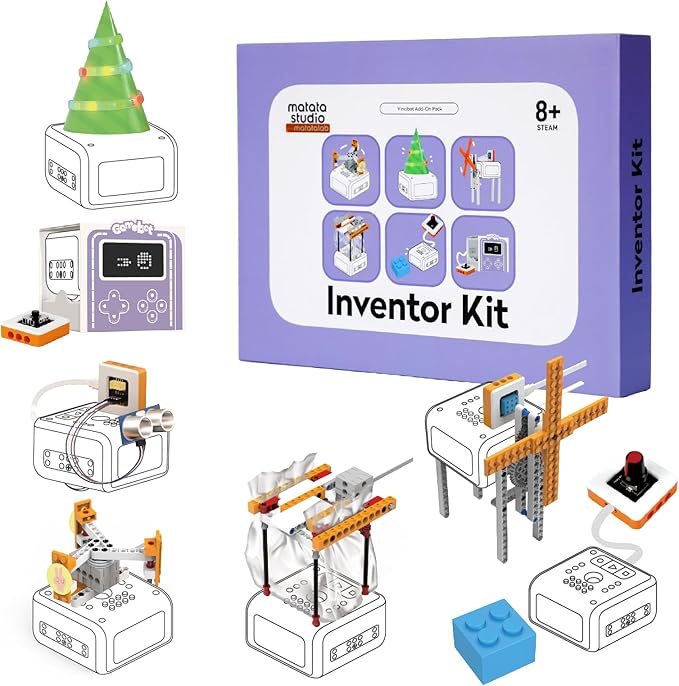 Inventor Kit for VinciBot Coding Robot, Electronic STEM Kit with programmable Module to Learn Programmable Electronic Projects for School Classroom Kids Ages 8+ MatataStudio-STEMRoboticsforkids