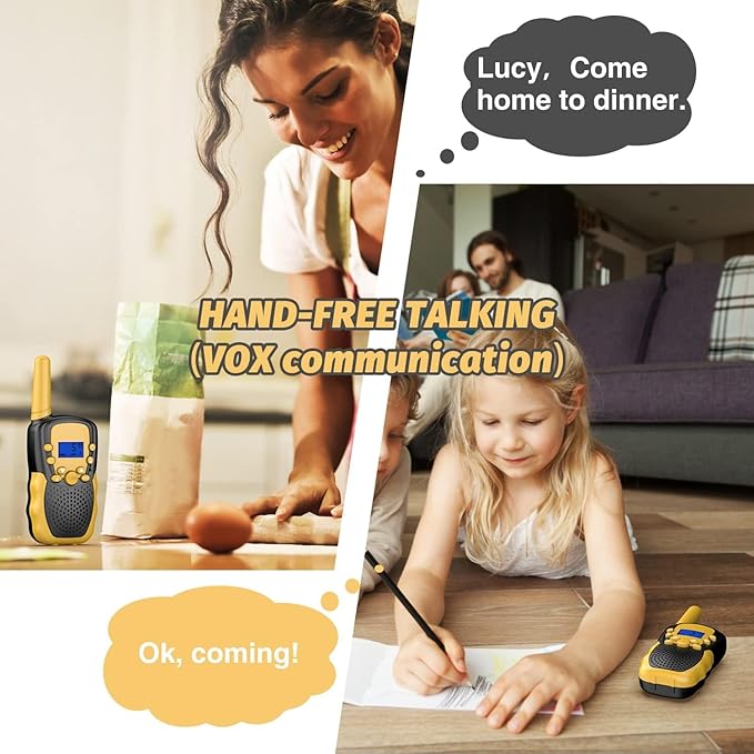 Selieve Toys for 4-14 Year Old Children's, Walkie Talkies for Kids 22 Channels 2 Way Radio Toy with Backlit LCD Flashlight, 3 Miles Range for Outside, Camping, Hiking (Yellow) Selieve