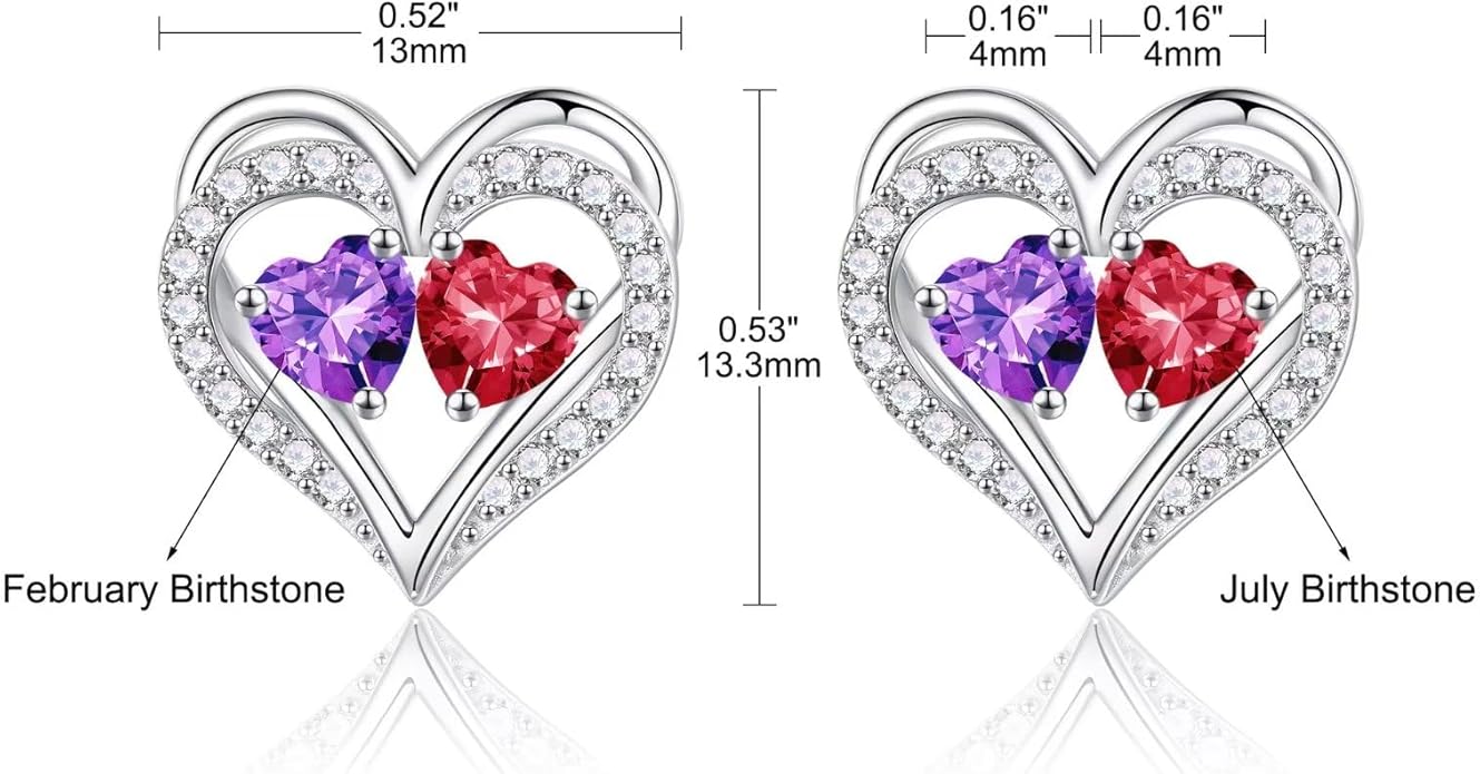 Iefil Christmas Gifts for Women Wife - 925 Sterling Silver Birthstone Earrings, Anniversary Birthday Gifts for Women Wife Girlfriend Mom IEFIL