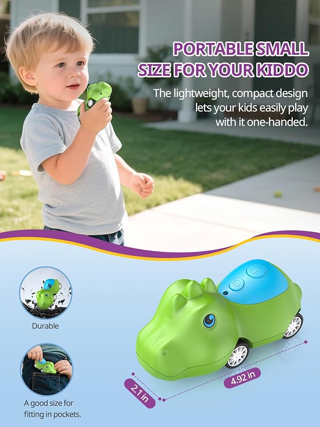 Dinosaur Kids Walkie Talkies 2 Pack, Toys for Boys Girls Age 3 to 5 7, 48H Playtime, Fun for Home or Yard, T-Rex Rechargeable Gift Birthday Christmas Camping Toddlers Inspireyes