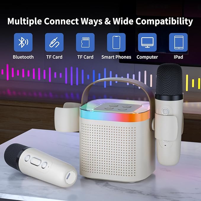 Karaoke Machine for Kids Adults，Wireless Microphones with Portable Bluetooth Speaker,with Led Lights with 5 Sound Mode, Halloween Toys for Girls Boys Ages 3-12+ Years Old DRSYXCSAboutUsIntroduction