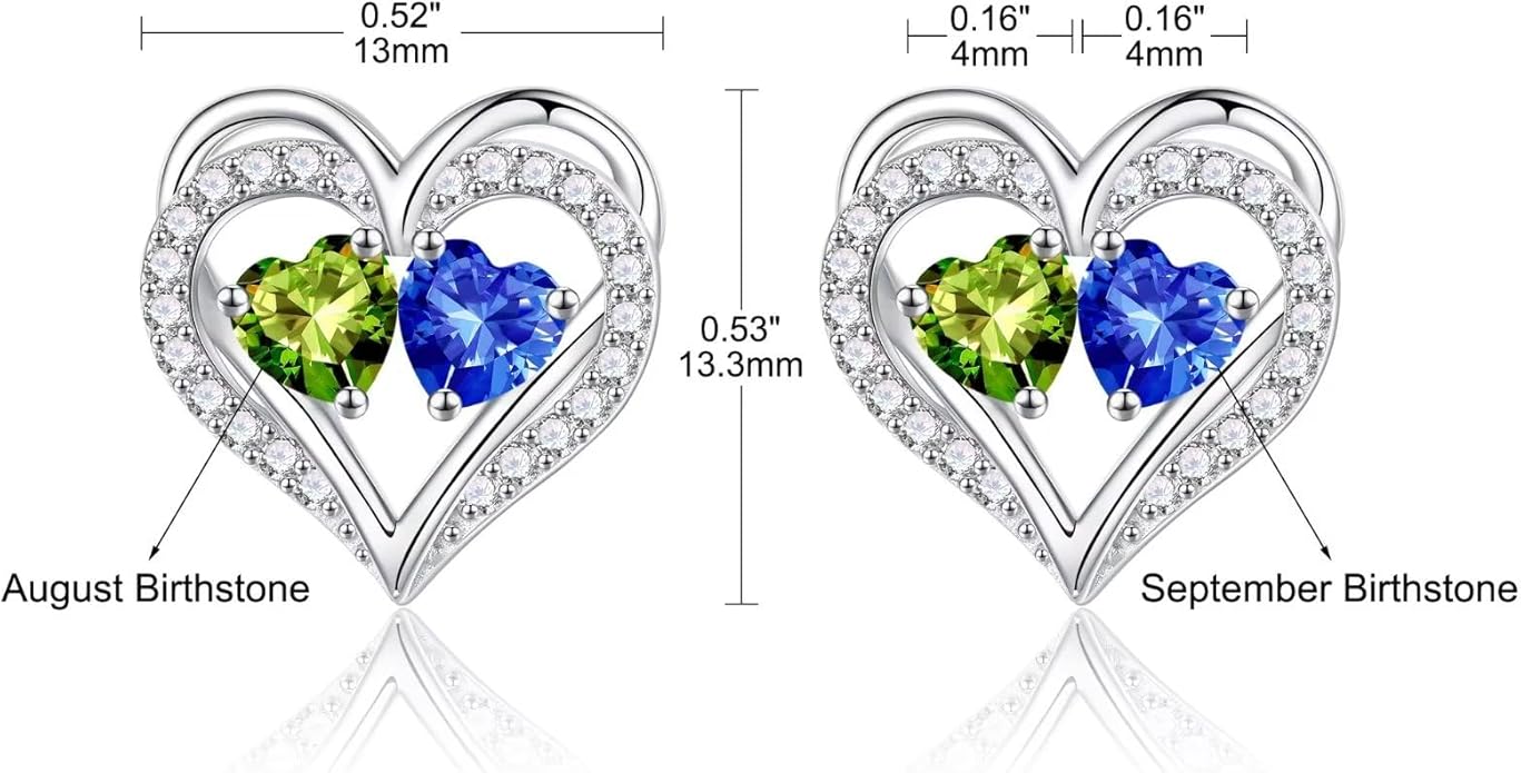 Iefil Christmas Gifts for Women Wife - 925 Sterling Silver Birthstone Earrings, Anniversary Birthday Gifts for Women Wife Girlfriend Mom IEFIL