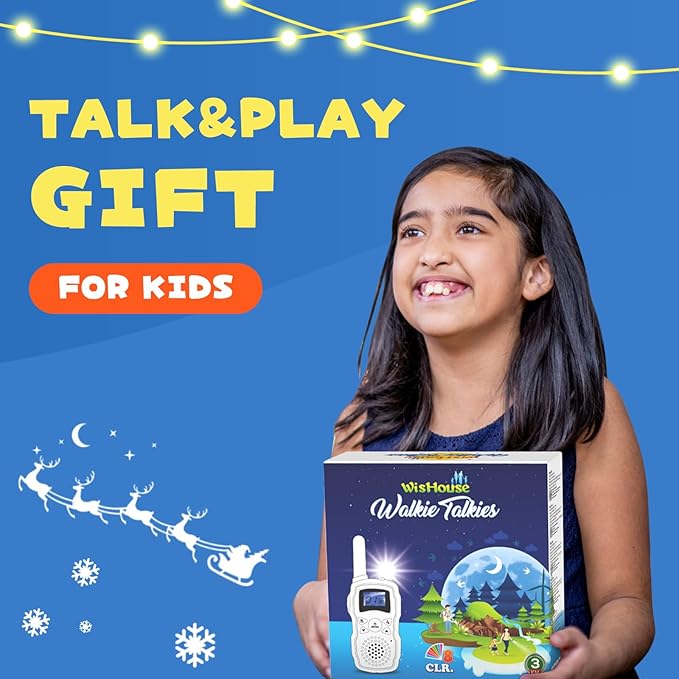 Wishouse Walkie Talkies for Kids Rechargeable 4 Pack,Walky Talky for Adults 2 Way Radio with 2 USB Chargers 12000mAh Battery,Camping Games Toy Birthday Halloween Xmas Gift for Children Family WisHouseWALKIETALKIESFORTHEENTIREFAMILY