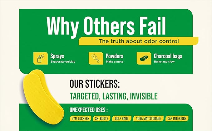 Natural Shoe Deodorant Stickers Odor Remover Patches for Shoes & Slippers, Long-Lasting Fresh Scent, Eliminates Bad Smell, Easy to Use – 20 Count Pack