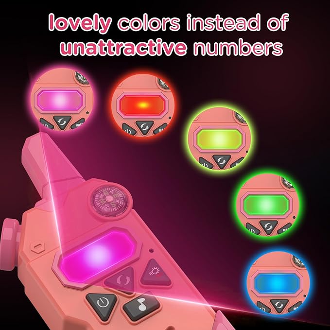 Walkie Talkies for Kids,5 Colourful Channels 2 Way Radio,Compass Flashlight and Magnifying Glass,3 Miles Long Range for Adventure Game,Outside, Camping, Hiking,Toys for 3-12 Year Old Boys Girls Kick Boosters