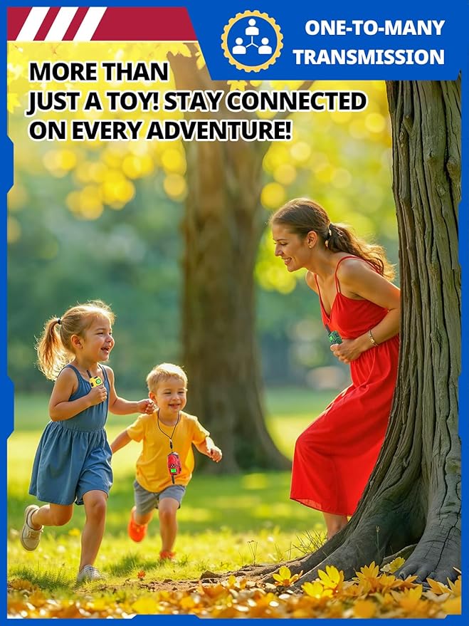 Walkie Talkies for Kids Rechargeable, Long Range 2 Way Radio, Outdoor Beach Camping Road Trip Role Play Toys Birthday Xmas Gift for Boys Age 7-12, 2 Pack Inspireyes