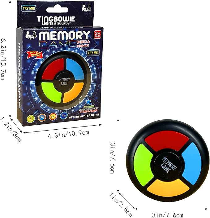 Memory Game Handheld Electronic Toy, Color Memorizing with Lights and Sounds Kick Boosters