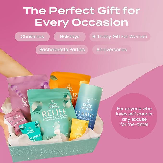 Body Restore Shower Steamers Aromatherapy 15 Pack - Christmas Stocking Stuffers for Men, Birthday Gifts for Women, White Elephant, Relaxation, Self Care - Rose BodyRestore