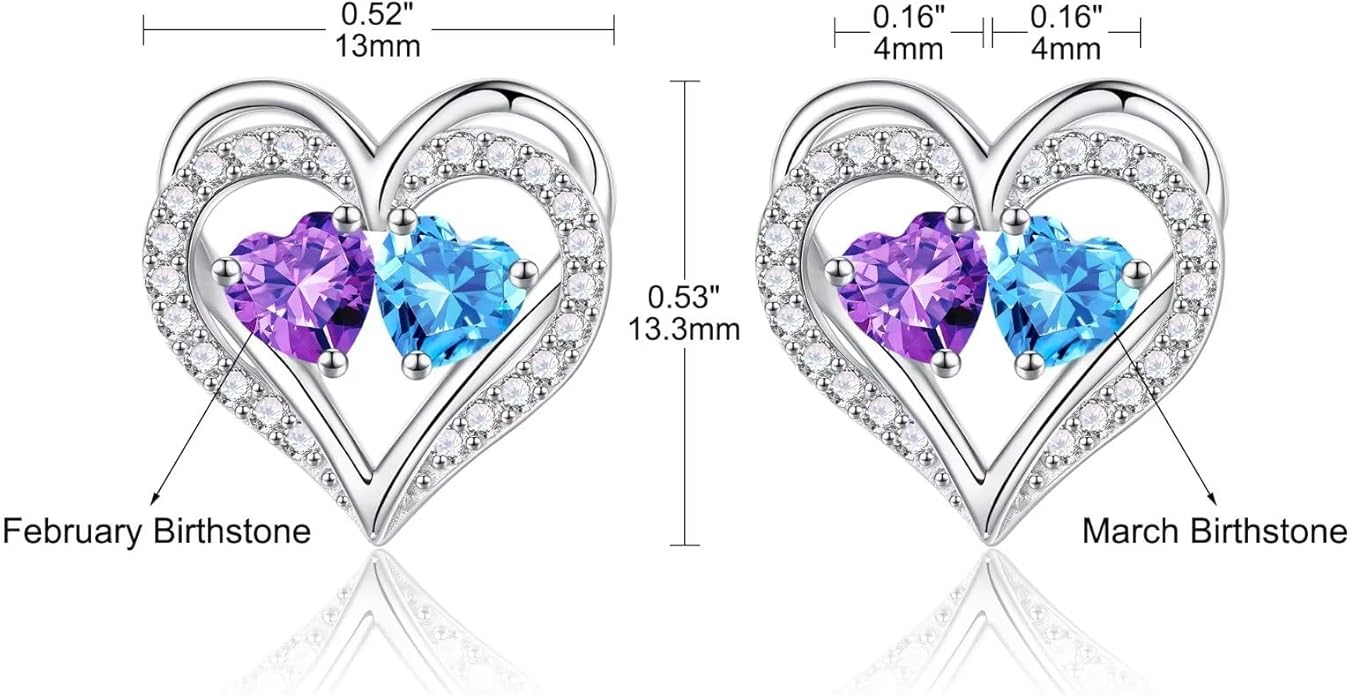 Iefil Christmas Gifts for Women Wife - 925 Sterling Silver Birthstone Earrings, Anniversary Birthday Gifts for Women Wife Girlfriend Mom IEFIL