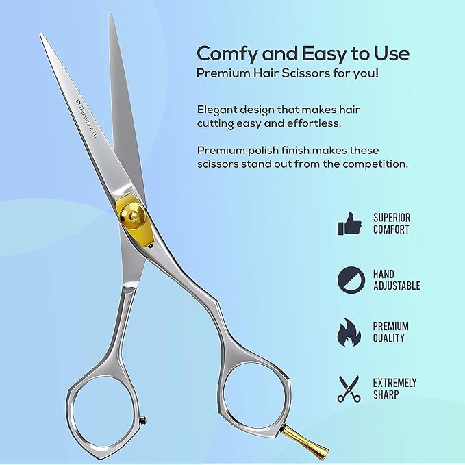 Suvorna Hair Cutting Scissors for Professionals, Barbers - Hair Shears for Cutting, Trimming, Grooming, Precision - Extremely Sharp Razor Edge - Made With 6.5" Japanese Stainless Steel for Men, Women. Suvorna-beautifuleveryday