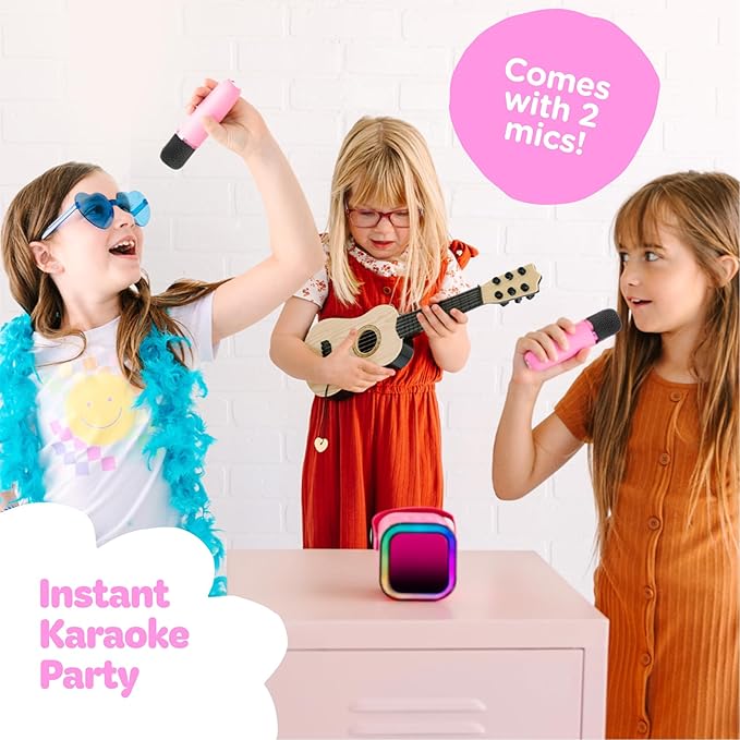 Move2Play, Karaoke Machine for Kids | Includes 20+ Kid Songs | 2 Microphones | Connect with Bluetooth | 3, 4, 5, 6, 7+ Year Old Gift | Toy for Girls, Boys, & Toddler | Birthday Present Move2Play