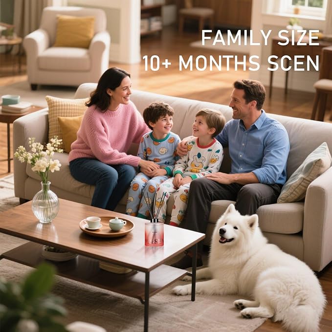 M&SENSE Wild Rose Reed Diffuser Set - 16.9 fl oz Large Room Scented Diffuser with Sticks, Long-Lasting Home Fragrance Gift for Bedroom, Bathroom & Office Decor MSENSE