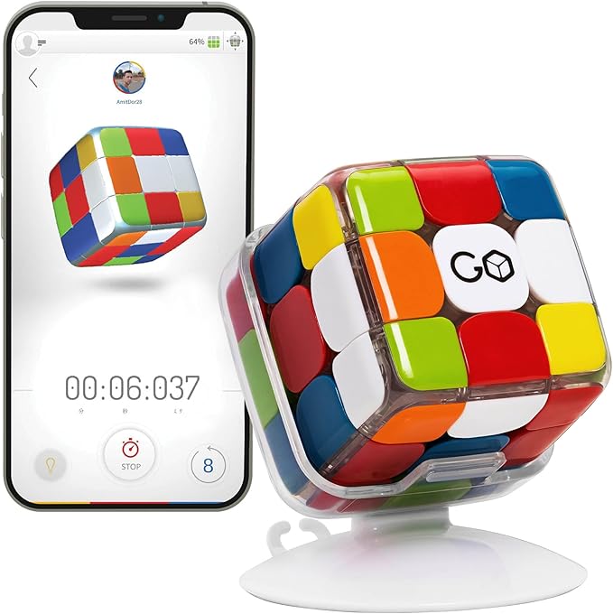 GoCube Edge, The Connected Electronic Bluetooth Cube - Award-Winning 3x3 Magnetic Speed Cube - App Enabled Interactive Smart Cube - Best Gift for Kids & Adults - STEM Brain Teaser Puzzles - Free App Particula