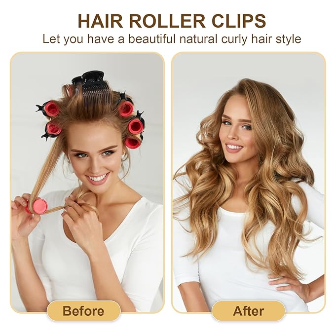 Hot Roller Clips -10PCS Hair Roller Clip - Hair Curler Claw Clip - Replacement Roller Clips for Women Girls Hair Section Styling - Black