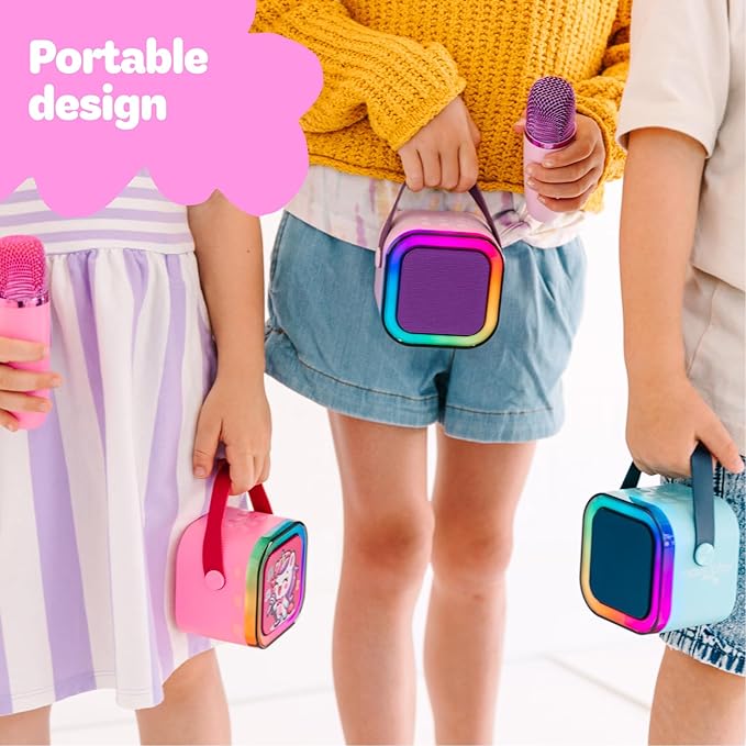 Move2Play, Karaoke Machine for Kids | Includes 20+ Kid Songs | 2 Microphones | Connect with Bluetooth | 3, 4, 5, 6, 7+ Year Old Gift | Toy for Girls, Boys, & Toddler | Birthday Present Move2Play