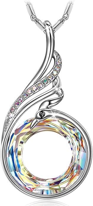 Kate Lynn "Rise From the Ashes Phoenix Necklace Made with Crystals from Austria, 18"+2" Necklace, Packaged with Jewelry Box, Birthday Gift for Women, Symbol of Luck and Renewal KateLynn