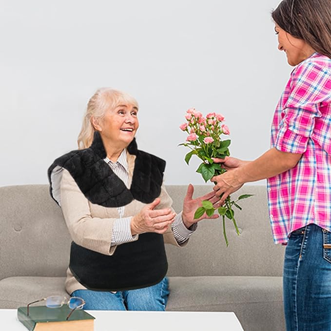 UTK 30s Fast Heating Pad for Neck Shoulder and Back, 6X Deeper Pain Relief Weighted Far Infrared Heating Pads, 8 Heat Options Max 159℉, 16 Auto Timer, 24"x20" Extra Large, Gifts for Women, Men (Grey) UTK