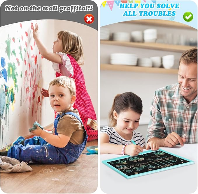 LCD Writing Tablet Kids Toys -15 Inch Toddler Toys Learning Drawing Pad Toys for 3 4 5 6 7 8 Years Boys Girls Birthday Christmas Easter Thanksgiving Gift Creative Doodle Board pbeknco
