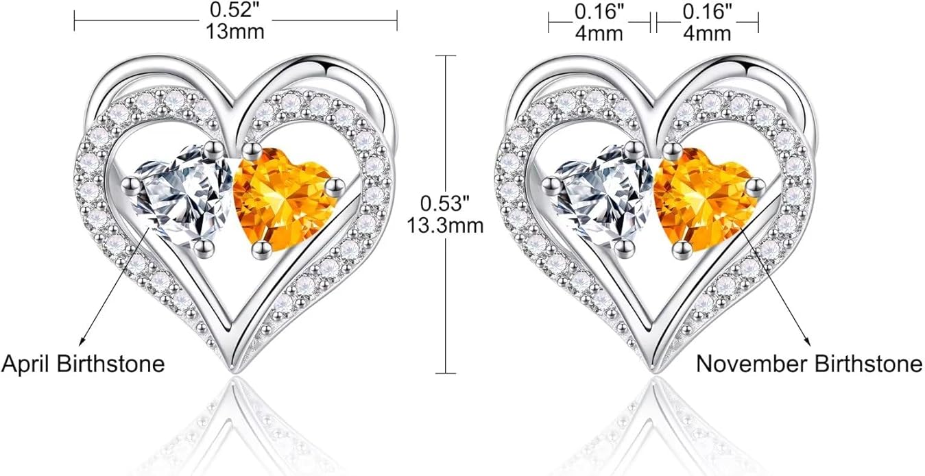 Iefil Christmas Gifts for Women Wife - 925 Sterling Silver Birthstone Earrings, Anniversary Birthday Gifts for Women Wife Girlfriend Mom IEFIL