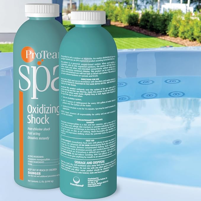 ProTeam Non-Chlorine Spa Shock for Hot Tub – Fast-Acting Oxidizing Shock Treatment, Clears Cloudy Water & Eliminates Odors – Made in USA, 5 lb + SplashWiz Care e-Book SplashWiz%E2%84%A2
