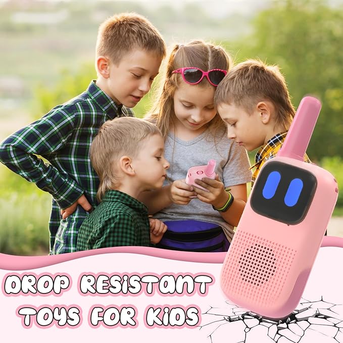 Toys for 3-12 Year Old Boys Girls, Walkie Talkies for Kids 2 Channels 2 Way Radio Toy…, Pink, WTK08 Holiky