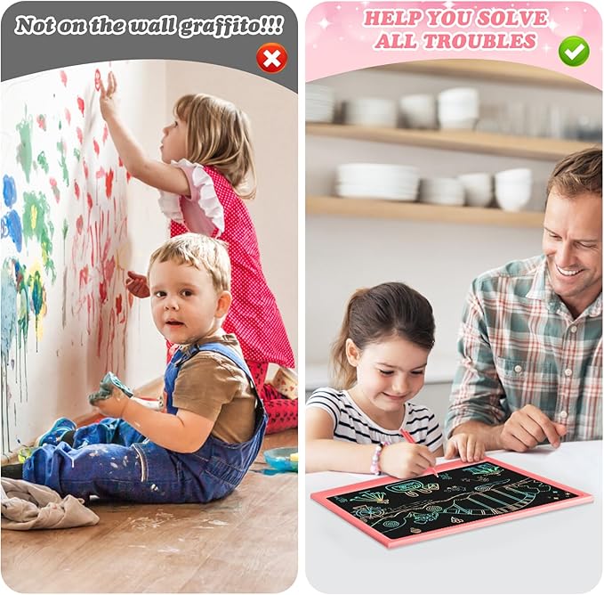 LCD Writing Tablet Kids Toys -15 Inch Toddler Toys Learning Drawing Pad Toys for 3 4 5 6 7 8 Years Boys Girls Birthday Christmas Easter Thanksgiving Gift Creative Doodle Board pbeknco